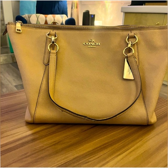 COACH Ava Tan Leather Tote Bag, GUC - Picture 1 of 16